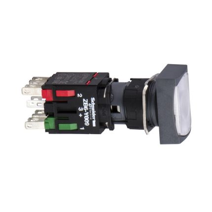施耐德电气 长方形白色(LED12～24V) 1NO 16mm 带灯按钮；XB6DW1B1B；台